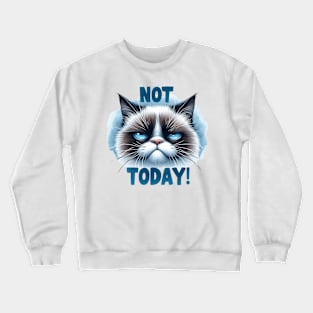 Not today Funny Cat Quote Hilarious Sayings Humor Gift Crewneck Sweatshirt